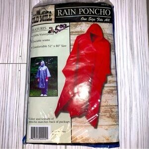NWT Old Mill One Size Fits All Red Rain Poncho